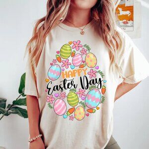Cute Easter Vibes Shirt, Colorful Easter Tee, Funny Shirt Gift